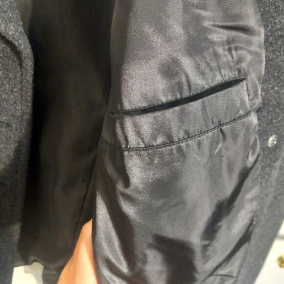 St. John's Bay PXL Petite XL Black Pea Coat Double Breasted Wool Blend Warm Jack - Picture 5 of 13